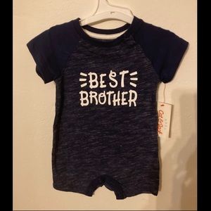 Cat and Jack Baby Boy Best Brother Romper 3-6M
